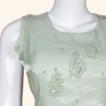 Mint Green Embroidered Long Frock (4)
