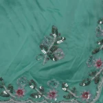 mint green Organza Saree (5)