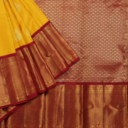 Mustard Kanchipuram Pattu Saree (3)