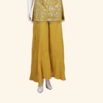 Mustard Yellow Raw Silk Embroidered Sharara Set (3)