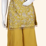 Mustard Yellow Raw Silk Embroidered Sharara Set (4)