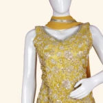 Mustard Yellow Raw Silk Embroidered Sharara Set (5)