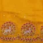 Mustard Yellow Space Silk Saree (4)