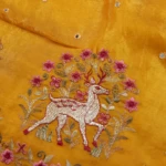 Mustard Yellow Space Silk Saree (5)