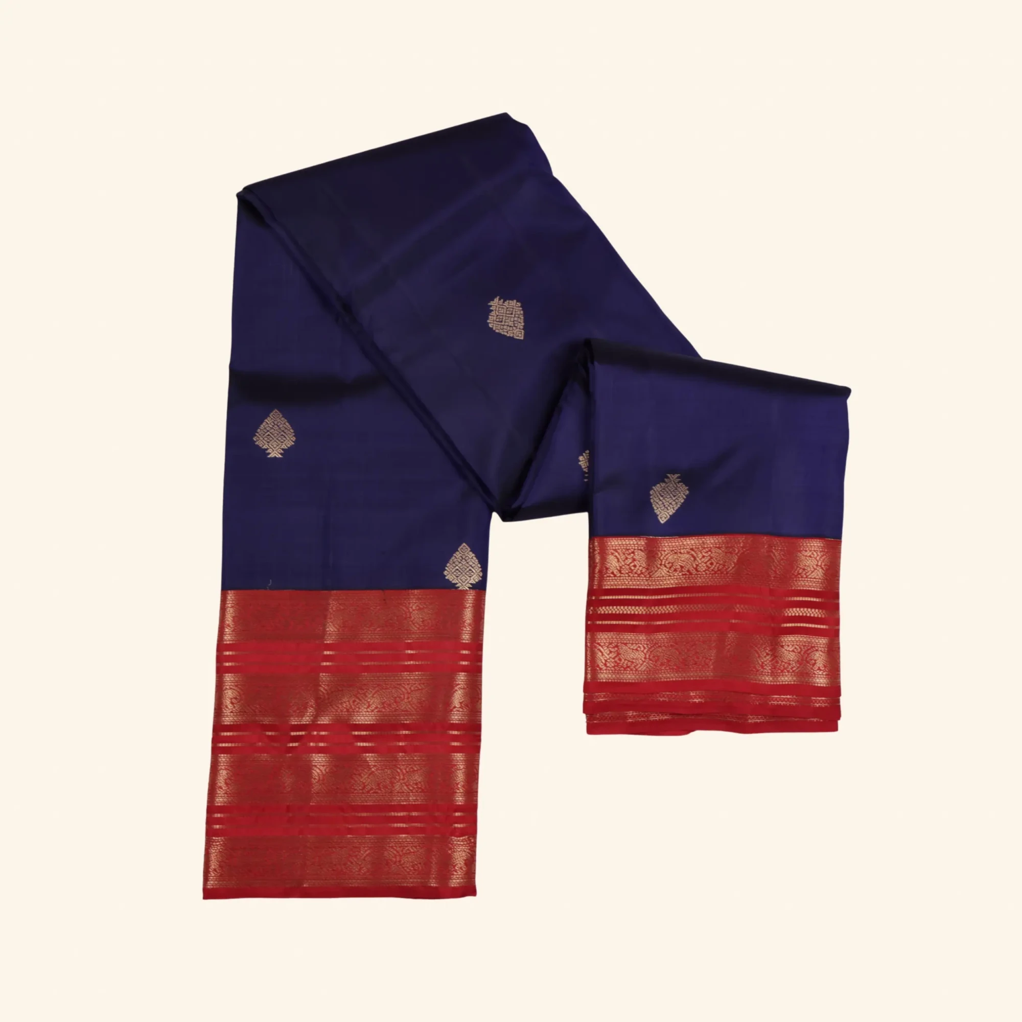 Navy Blue Kanchi Pattu Saree (1) Navy Blue Kanchi Pattu Saree (1)