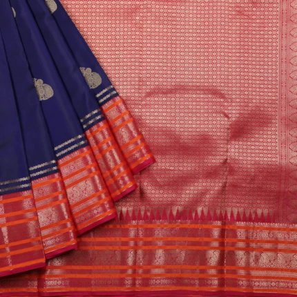 Navy Blue Kanchipuram Pattu Saree (3)