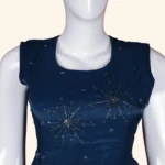 Navy Blue Starburst Embellished Long Frock (4)