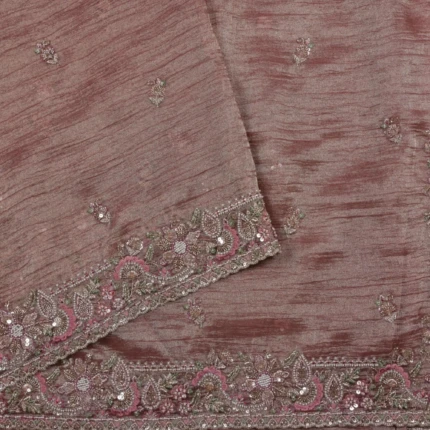 Old Rose Glass Tissue Saree (3)