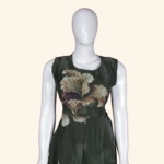 Olive Floral Long Frock (2)