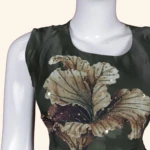 Olive Floral Long Frock (4)
