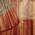 Olive Green Kanchi Pattu Saree (2)