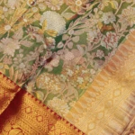Olive Green Kanchi Pattu Saree (4)