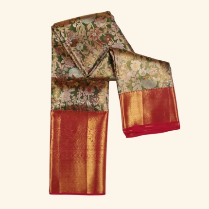Olive Green Kanchi Pattu Saree