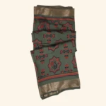 Olive Green Malai Fancy Saree (1)