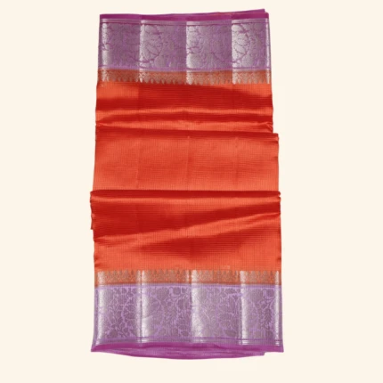 Orange Munga Banaras Saree (1)