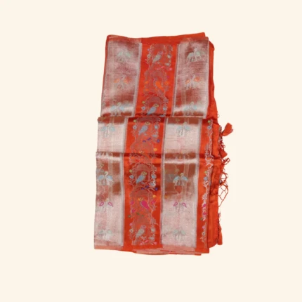 Orange Tissue Banaras Saree (1)