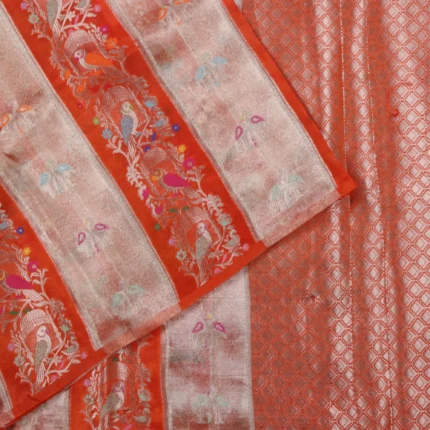 Orange Tissue Banaras Saree (3)