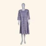 Pastel Lavender Embroidered Layered Long Frock (1)