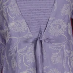 Pastel Lavender Embroidered Layered Long Frock (3)
