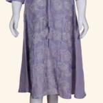 Pastel Lavender Embroidered Layered Long Frock (4)
