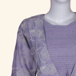 Pastel Lavender Embroidered Layered Long Frock (5)