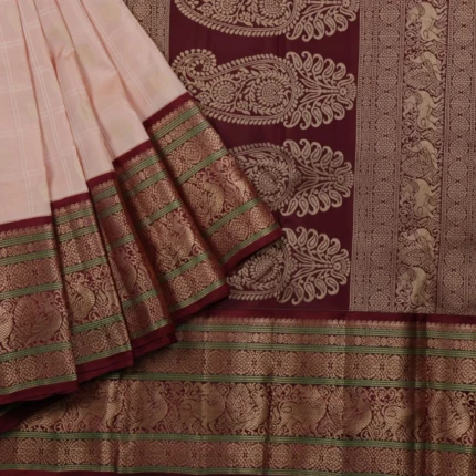 Peach Vintage Kanchi Pattu Saree (3)