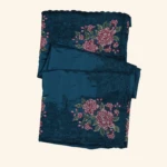 peacock blue Soft Chanderi Saree (1)