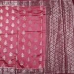 Pink Banarasi Silk Saree with Floral Zari Border & Brocade Pallu (2)