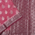 Pink Banarasi Silk Saree with Floral Zari Border & Brocade Pallu (3)