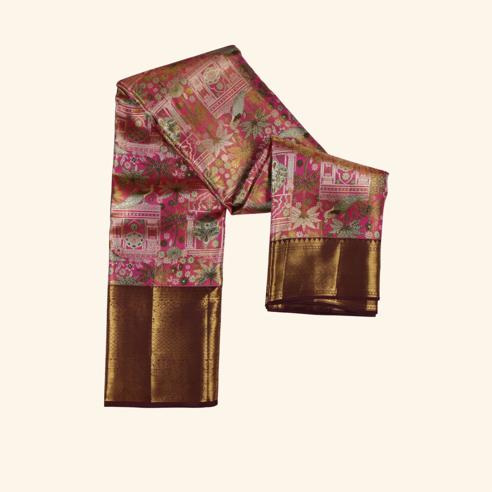 Pink Kanchipuram Pattu Saree (1) Pink Kanchipuram Pattu Saree (1)