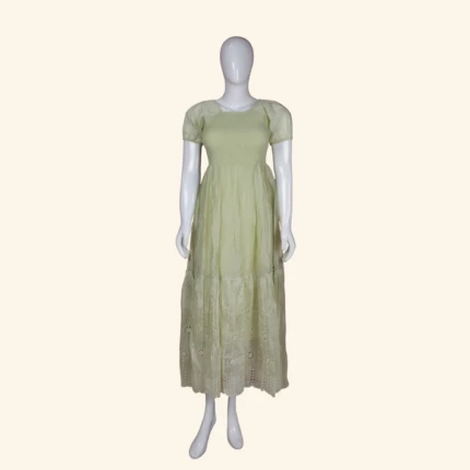 Pistachio Smocked Long Frock (10)