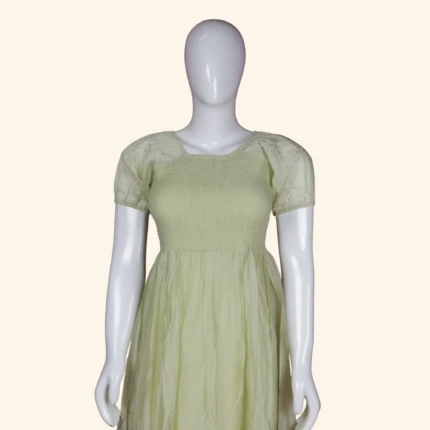 Pistachio Smocked Long Frock (3)