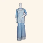 Powder Blue Chikankari Embroidered Sharara Set (1)