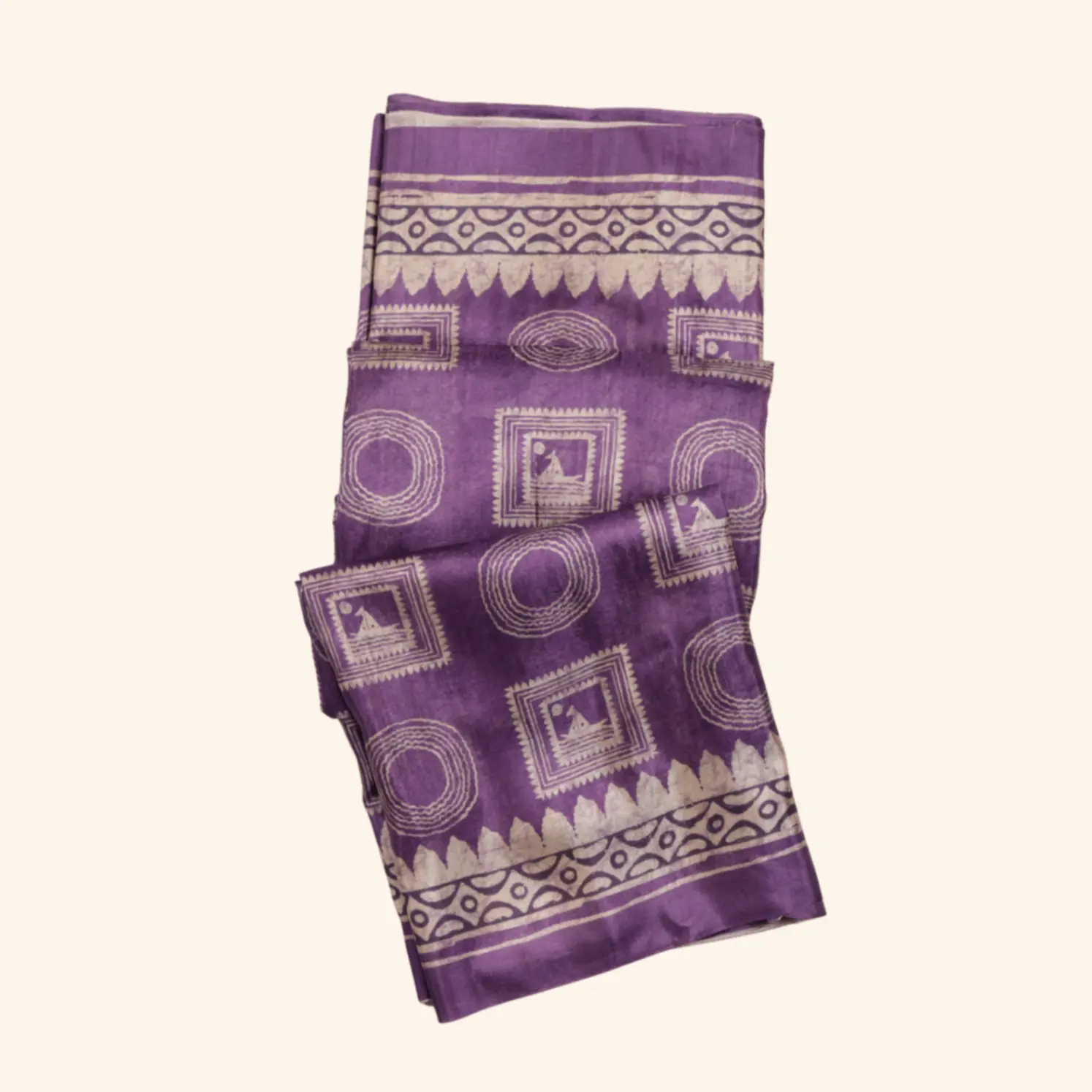 Purple Boat & Circle Motifs Saree (1) Purple Boat & Circle Motifs Saree (1)