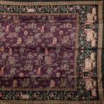 Purple Olive Green Border Floral Motif Saree (4)