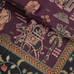 Purple Olive Green Border Floral Motif Saree (5)