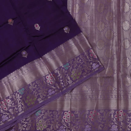 Purple Raw Silk Saree (3)