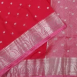 Red Saree with Silver Zari Butti & Traditional Border (2)