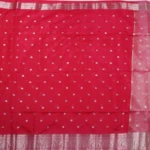 Red Saree with Silver Zari Butti & Traditional Border (3)