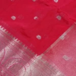 Red Saree with Silver Zari Butti & Traditional Border (5)