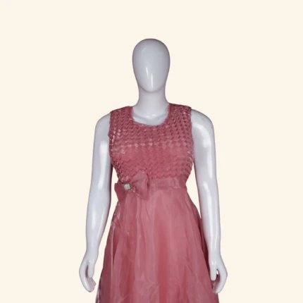 Rose Gold Embellished Long Frock (2)