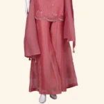 Rose Pink Chanderi Silk Embroidered Sharara Set (3)