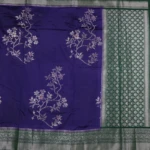 Royal Blue & Forest Green Woven Fancy Saree (2)