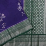 Royal Blue & Forest Green Woven Fancy Saree (3)