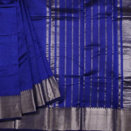 Royal Blue Handloom Mangalagiri Saree (2)