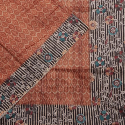 Rust Brown Ikat Pattern Saree (2)