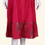Rust Red Printed Layered Long Frock (3)