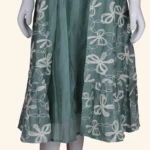 Sage Green Embroidered Layered Long Frock (3)