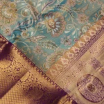 Sea Blue Kanchi Pattu Saree (5)