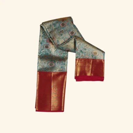 Sea Blue Kanchipuram Pattu Saree (1)